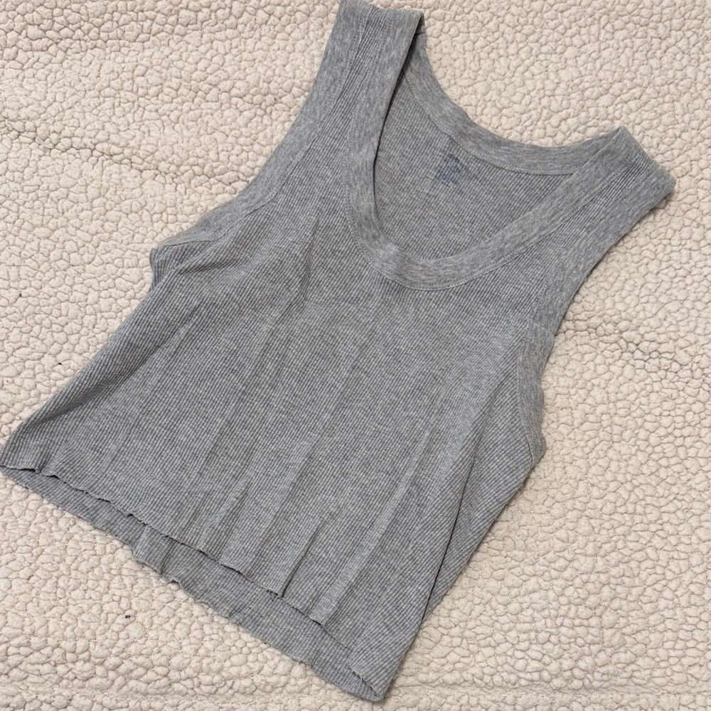 Brandy Melville Gray Ribbed Women's Tank Top